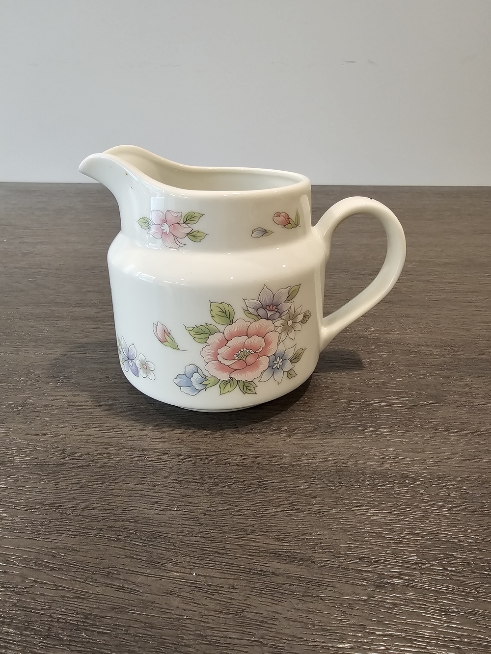 Cream Floral Porcelain Creamer Pitcher - Pink Floral Design